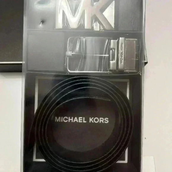 Michael Kors Mens Belt Set 4 in 1 Reversible MK Signature Gift Box Black - Picture 6 of 7